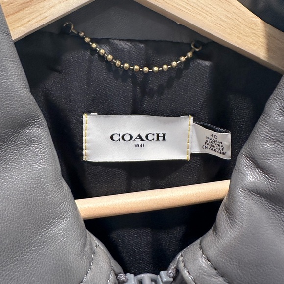 Coach 1941 Unique %100 lamb leather gray jacket. Originally $1,100! Like new - Picture 7 of 10